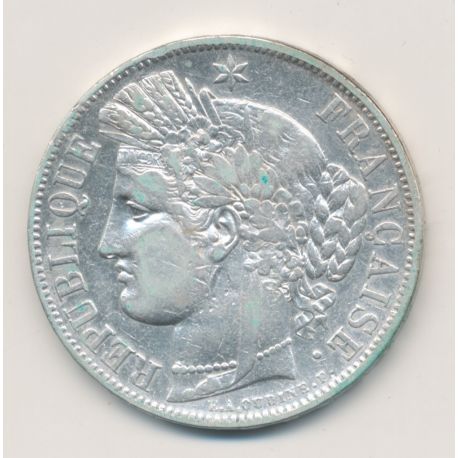 5 Francs Cérès - 1850 BB Strasbourg - 2e République - TB+