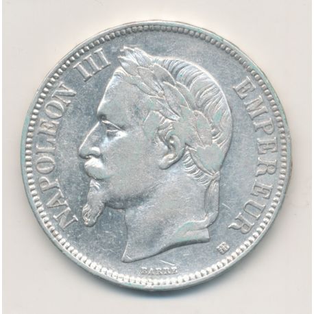 5 Francs Napoléon III - 1868 BB Strasbourg - Tête laurée - TB+