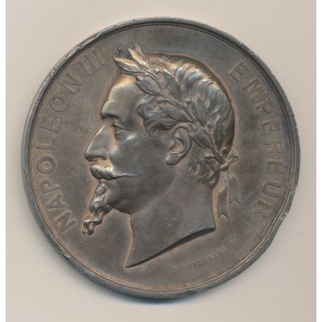 Médaille - Napoléon III Tête laurée - Sufrage universel - classe adultes 1866 - argent 146g - TB+