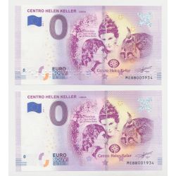 Billet 0€ - Portugal - Lot 2 Billets - Centro helen keller Lisboa - normal et braille - 2018-1 - N°3934 et N°1934