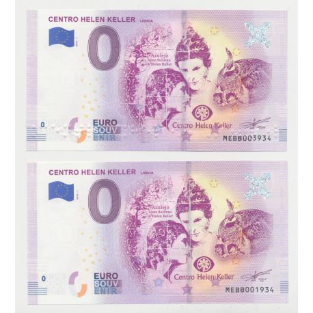Billet 0€ - Portugal - Lot 2 Billets - Centro helen keller Lisboa - normal et braille - 2018-1 - N°3934 et N°1934