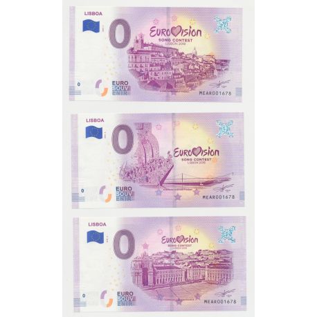 Billet 0€ - Portugal - Lot 3 Billets Eurovision Lisbonne - 2018-1/2/3 - N°1678