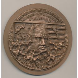 Médaille - Bicentenaire de l'indépendance des Etats Unis - bronze - 4 Juillet 1776 - 1976 - 90mm - N°131/500 - SPL+