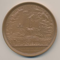 Médaille - Fête de la fédération - 14 juillet 1790 - Bicentenaire de la révolution Française - bronze - 77mm - 1987 - SPL