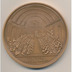Médaille - Les clubs révolutionnaires - Bicentenaire de la révolution Française - bronze - 77mm - 1987 - SPL