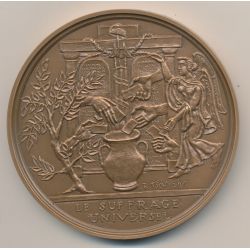 Médaille - Le suffrage universel - Bicentenaire de la révolution Française - bronze - 77mm - 1987 - SUP