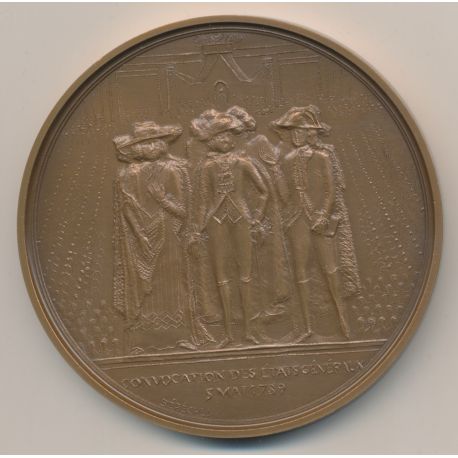 Médaille - Convocation des états généraux - 5 mai 1789 - Bicentenaire de la révolution Française - bronze - 77mm - 1987 - SPL