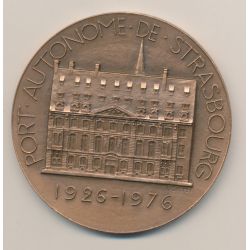 Médaille - Port autonome de Strasbourg - 1926-1976 - H.Dropsy - Ancienne tribu de l'ancre de Strasbourg - bronze - 59mm - SUP