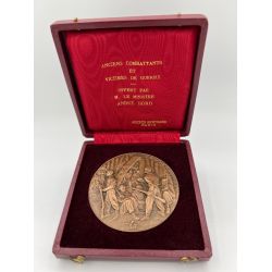 Médaille - Français, Françaises que vos pensées se rassemblent sur la France- 1944-1974 - avec écrin - bronze - 68mm - H.Dropsy 