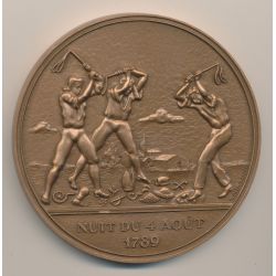 Médaille - Nuit du 4 aout 1789 - Bicentenaire de la révolution Française - bronze - 77mm - SUP