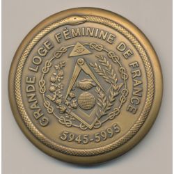 Médaille - Grande loge féminine de France - 1945-1995 - bronze - 65mm - Labouret N°857 - SUP