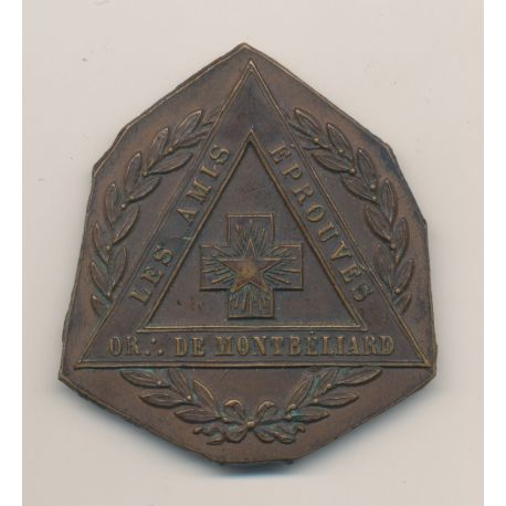 Médaille - Les amis réprouvés - Orient de Montbélliard - ND - cuivre - TTB+