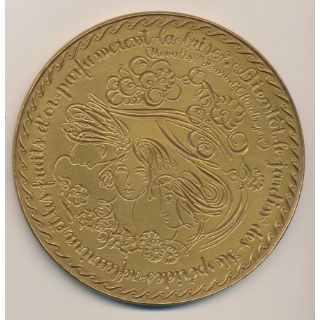 Médaille - Souhaites sont des ailes - Voeux romantiques - Jean Marcel - bronze - 100mm - 1979 - TTB+
