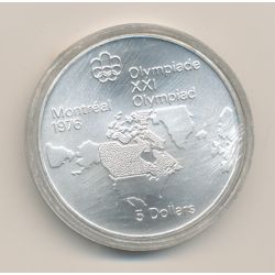5 Dollars 1973 - JO Montreal 1976 - argent - FDC