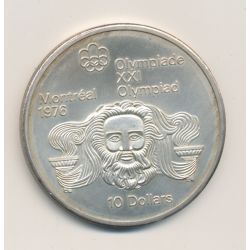 10 Dollars 1974 - JO Montreal 1976 - Temple de Zeus - argent - FDC
