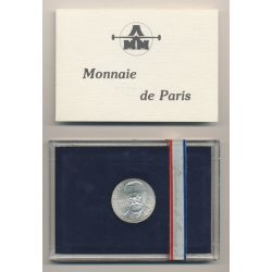 Coffret - 10 Francs Victor Hugo - 1985 - argent Brillant Universel - sans fourreau, avec certificat