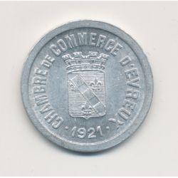 Evreux - 10 Centimes 1921 - chambre de commerce - alu rond 23mm - SUP+