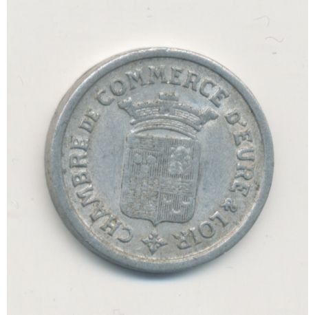 5 Centimes 1922 - Chambre commerce eure et loir - alu rond 19mm - TTB+