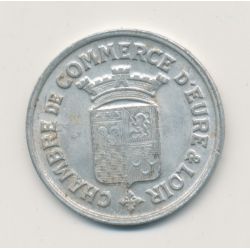 25 Centimes 1922 - Chambre commerce eure et loir - alu rond 27mm - TTB+