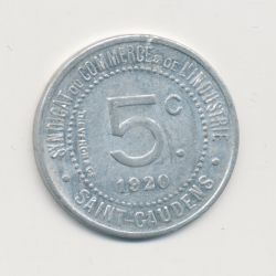 5 Centimes 1920 - St Gaudens - syndicat du commerce - alu rond 23mm - SUP+