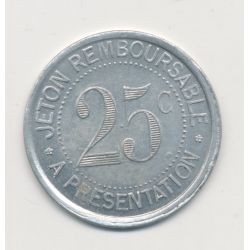 25 Centimes syndicat alimentation du gros - 1921 - Herault - alu rond - SUP+