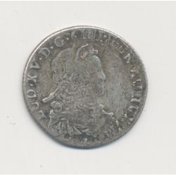 Louis XV - 1/6 écu France - 1722 - argent - TB