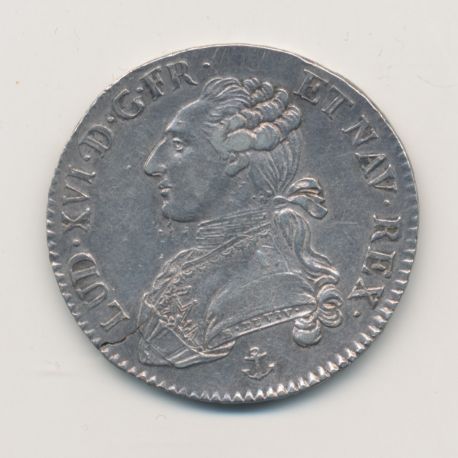 Louis XVI - 1/2 écu aux lauriers - 1790 H La Rochelle - TTB/TTB+