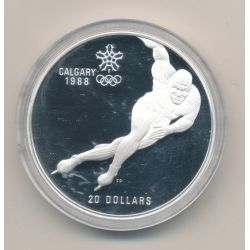 Canada - 20 Dollars 1985 - ski vitesse - Jeux Olympiques 1988 - FDC