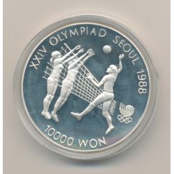 Corée - 10000 Won 1987 - volleyball - Jeux Olympiques 1988 - argent - FDC