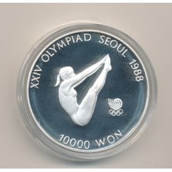 Corée - 10000 Won 1987 - plongeon- Jeux Olympiques 1988 - argent - FDC