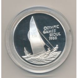 Iles caïmans - 5 Dollars 1988 - voile - Jeux olympiques 1988 - argent - FDC