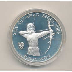 Corée - 10000 Won 1987 - tir à l'arc - Jeux Olympiques 1988 - argent - FDC