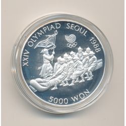 Corée - 5000 Won 1986 - war - Jeux Olympiques 1988 - argent - FDC