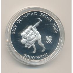 Corée - 5000 Won 1988 - lutte - Jeux Olympiques 1988 - argent - FDC