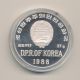 Corée du nord - 500 Won 1988 - Hockey - Jeux Olympiques 1988 - 27g - argent - FDC