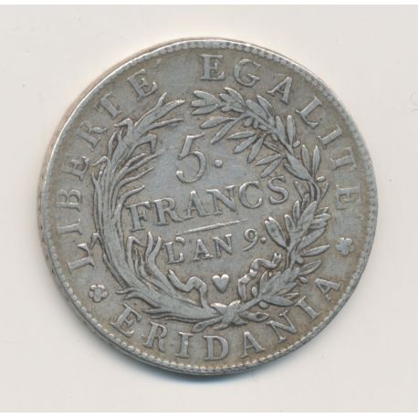 Italie - 5 Francs Gaule Subalpine - AN 9 - TB/TB+