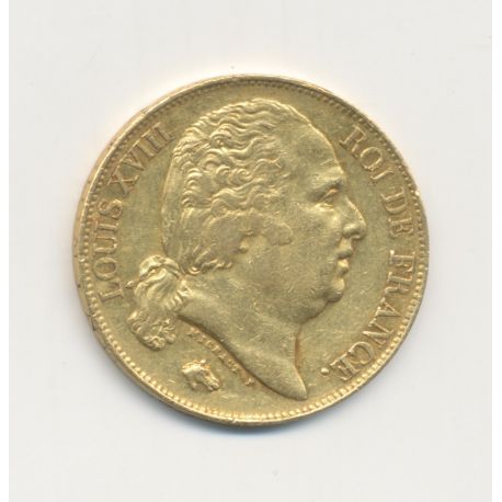 Louis XVIII - 20 Francs Or - 1817 Q Perpignan - Buste nu - TTB+
