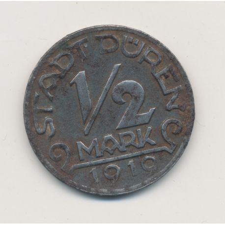 Allemagne - 1/2 Mark 1919 - Notgeld - Stadt deren - fer - TTB