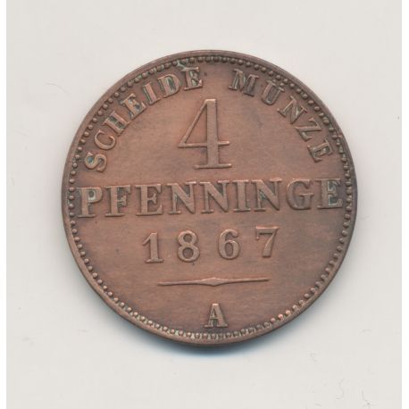 Allemagne - Prusse - 4 Pfennig - 1864 A - TTB