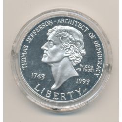 Etats-Unis - 1 Dollar 1993 S - Thomas Jefferson - argent - FDC