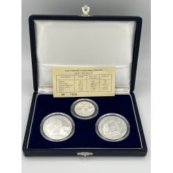 Coffret MDP - 3 Monnaies TAAF 1992 - 2X 100F argent + 1x5F argent - FDC