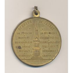 Médaille - Francs tireurs des 2 sèvres - 1870-1871 - laiton 40mm - TTB+