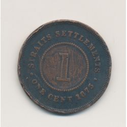 Straits settlements - 1 Cent 1873 - Victoria - Colonies asie sud est - cuivre - TB
