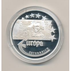 Medaille Europa - 1997 - Autriche - Billet 5000 schillings - argent - FDC