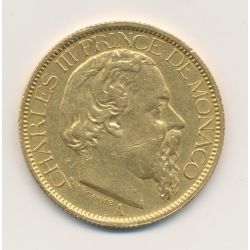 Monaco - 100 Francs Or - 1886 A - Charles III - TTB