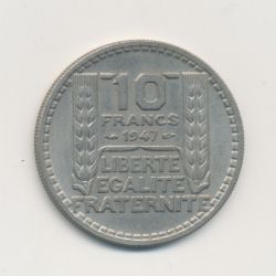 10 Francs Turin - 1947 - Grosse tête - Rameaux courts - SUP+