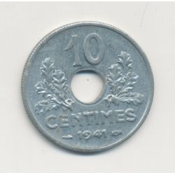 10 Centimes État Français - 1941 - Grand module - zinc - SUP+