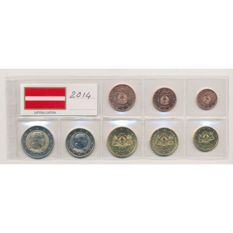 Lettonie - 1 Cent à 2 Euro - 2014 - Série 8 pièces 
