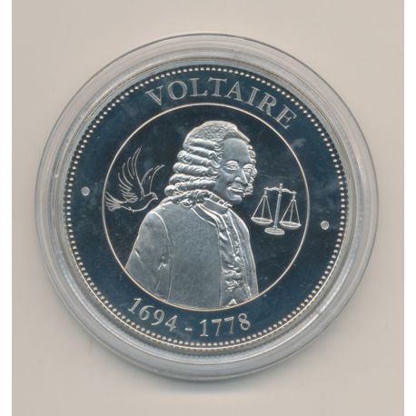Médaille - Voltaire - collection panthéon - nickel - 41mm