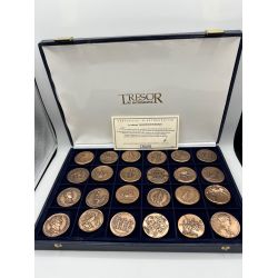 Coffret 24 médailles - Histoire Monnaies Romaines - bronze - 41mm - 8.000 ex - FDC